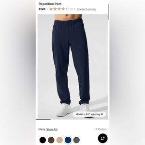 NEW ALO Yoga/Jogger Repetition Pant in Navy